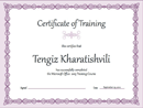 Certificate of Training (Purple Chain Design) form