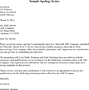 Sample Letter of Apology for Missed Interview 2 form