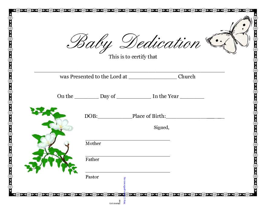 Baby Dedication Certificate 1