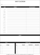 Daily Calendar form