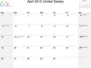 Calendar 2015 form