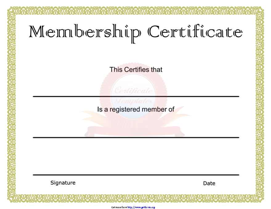 Membership Certificate 2