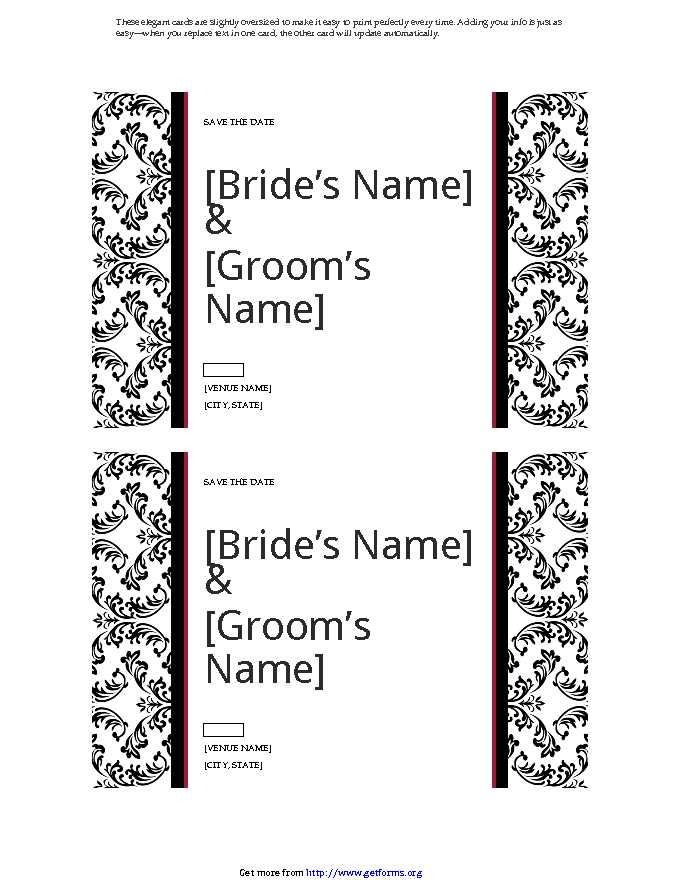 Save the Date Card (Black and White Wedding Design)