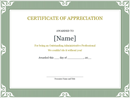Certificate of Recognition for Administrative Professional form