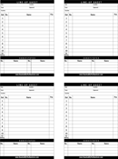 Baseball Lineup Sheet form