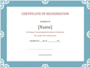 Certificate of Recognition Template 2 form