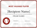 Most Valuable Player Award Certificate (Editable Title) form