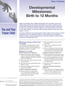 Developmental Milestones: Birth To 12 Months form