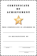 Certificate of Achievement 2 form