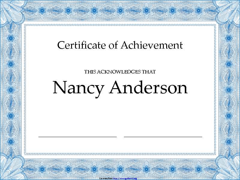 Certificate of Achievement 3