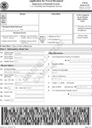 Application for Travel Document form