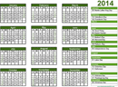 Blank Calendar 2014 Landscape form