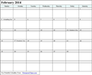 February 2014 Calendar 1 form