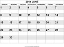 June 2014 Calendar 2 form
