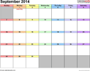 September 2014 Calendar 3 form