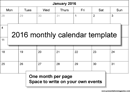 2017 Monthly Calendar 2 form