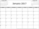 January 2017 Calendar 3 form