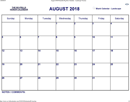 August 2018 Calendar 2 form