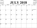 July 2018 Calendar 2 form