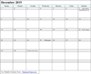 December 2019 Calendar 3 form