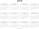 2019 Yearly Calendar 1 form