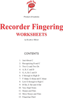 Recorder Fingering Worksheets form