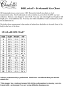 Bill Levkoff Bridesmaid Size Chart form