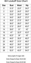 Bill Levkoff Size Chart form