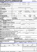 Application for a Social Security Card form
