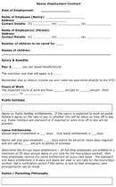 Nanny Employment Contract form