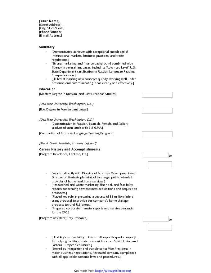 Functional Resume With Education Emphasis