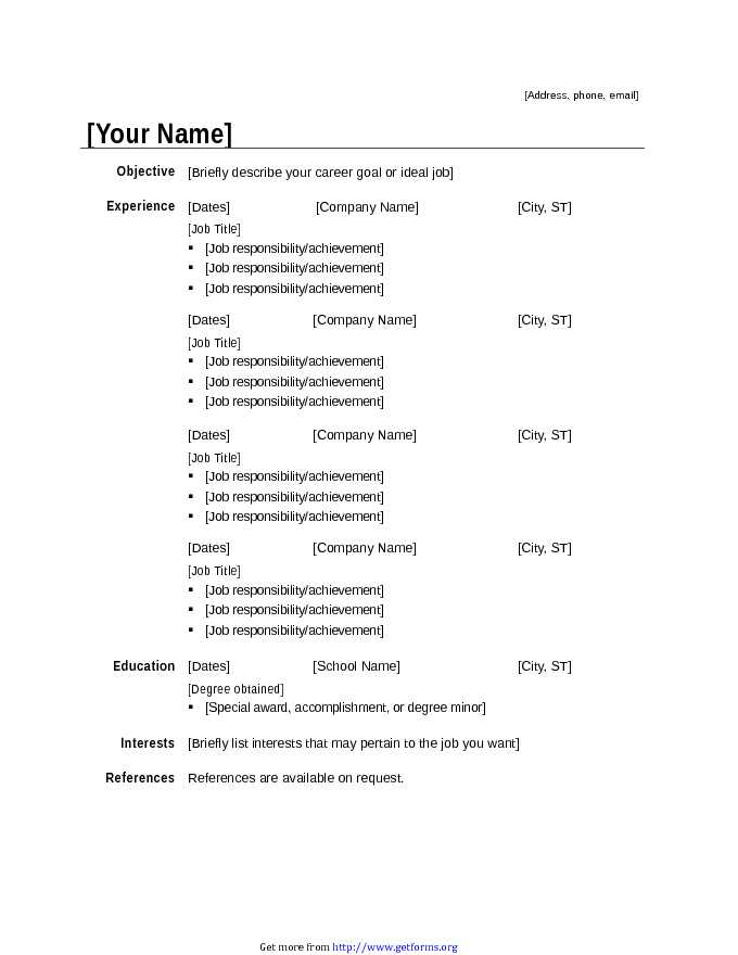 Chronological Resume - CV (Modern Design)