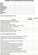 Timeline and Checklist for Event Planning form