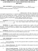 Sample Amendment to Agreement form