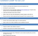 Summer Camp To Do List form