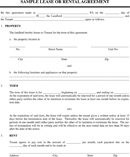 Sample Lease or Rentalagreement form