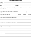 Course Evaluation Form 1 form
