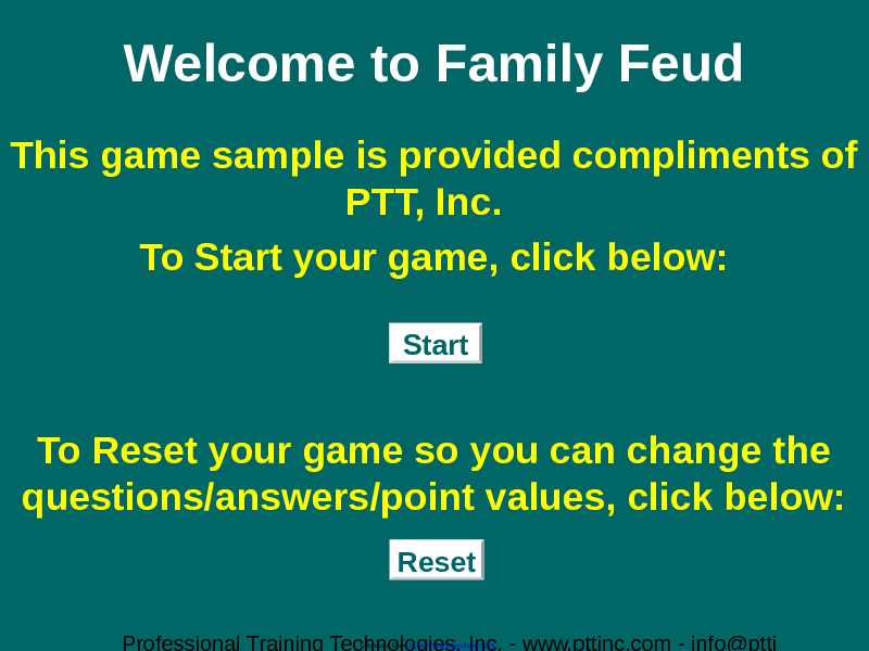 Family Feud Powerpoint Template 2