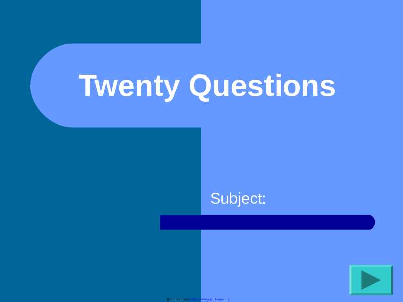 20 Questions Game Template
