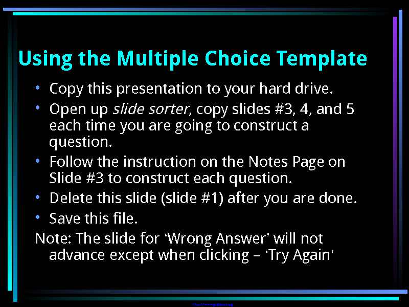 Multiple Choice Game Template