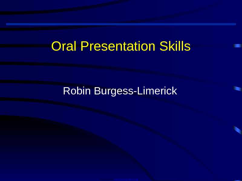 Oral Presentation Skills