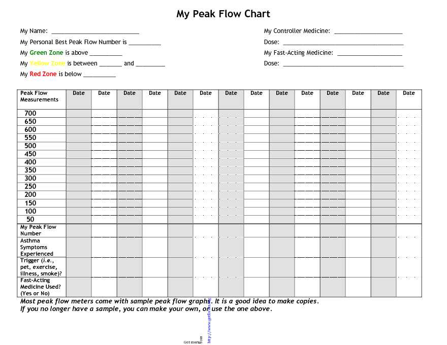 Peak Flow Chart 2