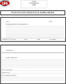 Maintenance Work Order Template Excel form