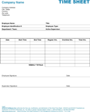 Time Sheets Templates form