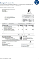 Example of a tax Invoice form
