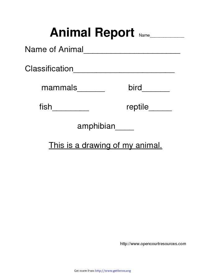 Animal Report Template 2