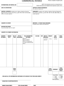 Commercial Invoice form
