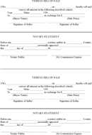 Vehicle Bill of Sale With Notary Template form