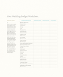 Wedding-budget Worksheet form