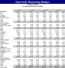 Quarterly Marketing Budget form